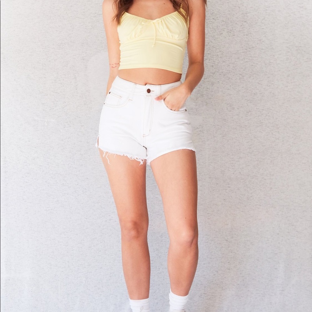 high rise jean short